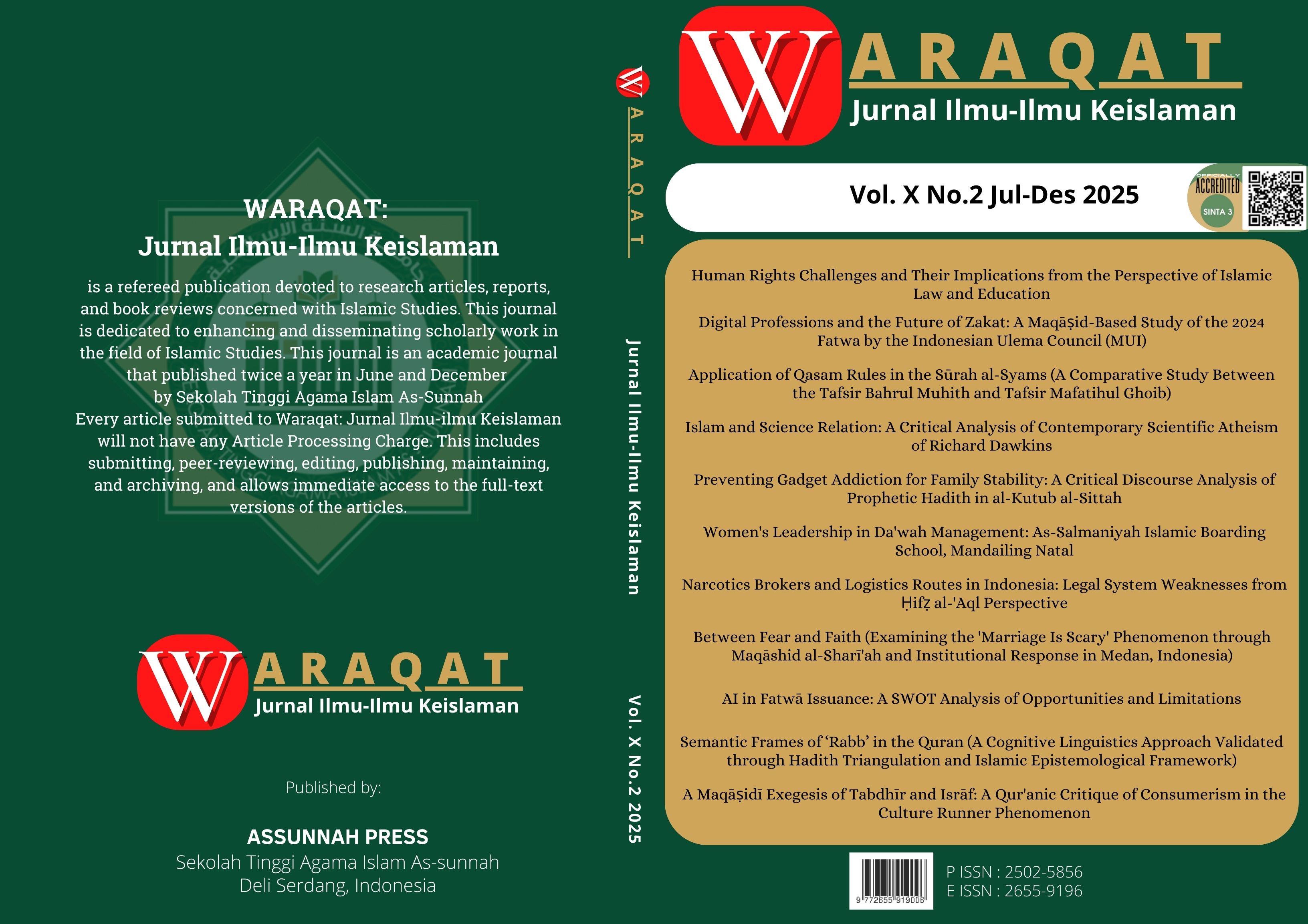 					View Vol. 10 No. 2 (2025): Waraqat: Jurnal Ilmu-Ilmu Keislaman
				